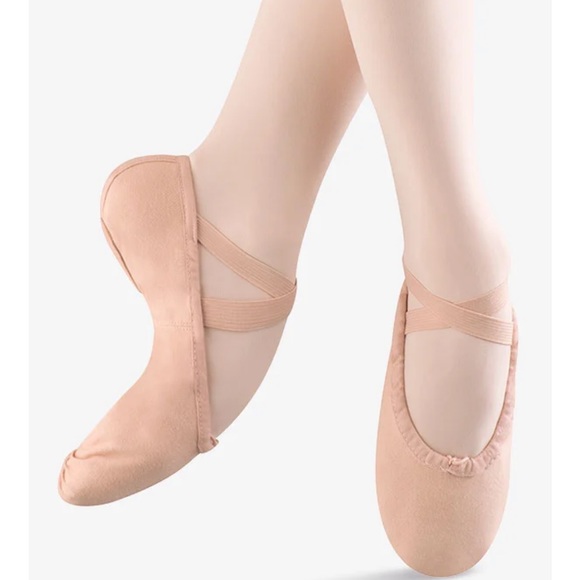 Bloch Women's Pro Elastic Ballet Flats - Canvas Split Sole, Narrow Fit, Pink